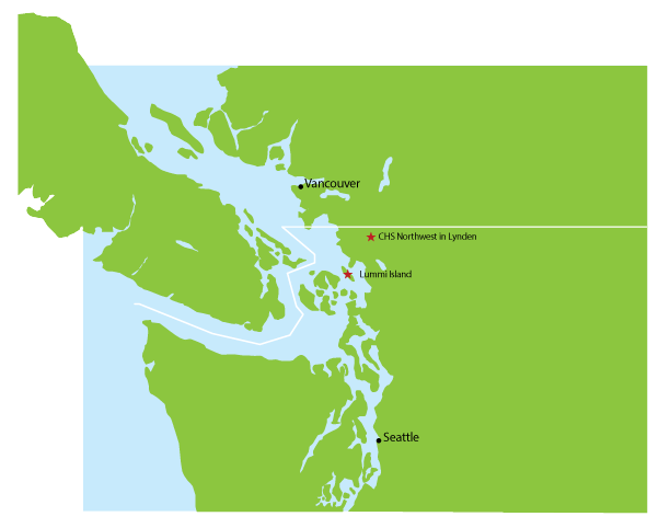 Graphic of upper Washington state peninsula